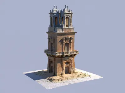 Fortress citadel Pack 5 Low-poly 3D model