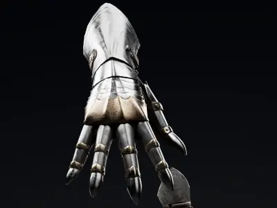  Female Knight Hand Armor MidPoly 3D model