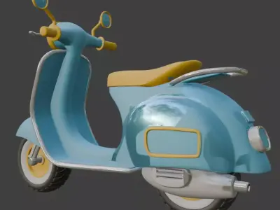 Vintage Retro Scooter 3D Model 3D model 5