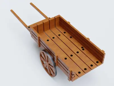  Horse cart wooden cart  3d model  3D model
