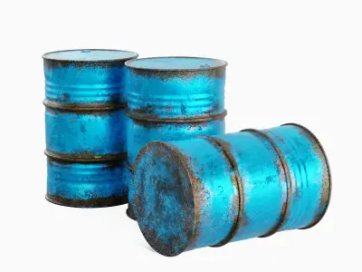 Used Steel Barrel 03 3D model