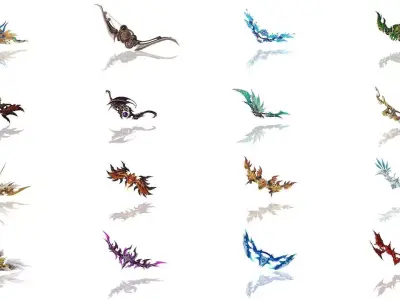 Bows Collection steampunk bow 3D Model Pack