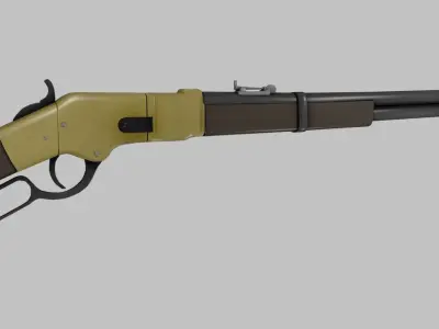 Winchester Repeater Rifle Lever Action Game Ready Low-poly 3D model