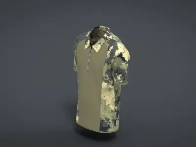 Military Outfit - T-shirt Low-poly 3D model 33