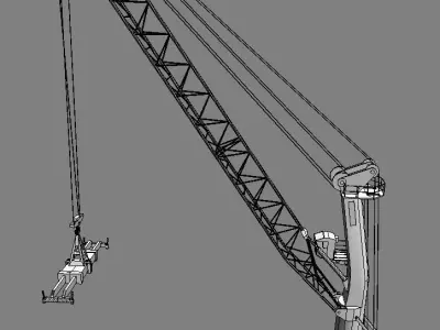 Liebherr LHM 500 Mobile Harbour Crane low-poly 3d model Low-poly 3D model