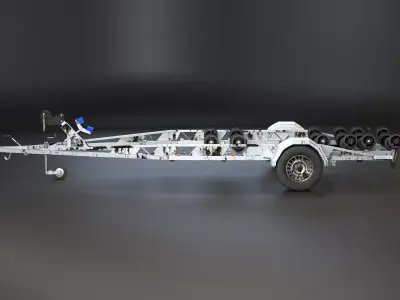 Used Aged Boat Trailer 3D model