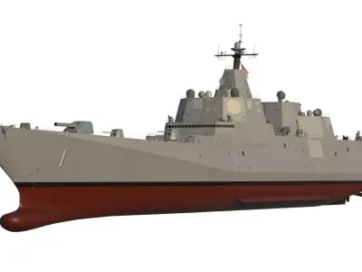 USS Defiant BBG-1 Trump-class battleship 3D model