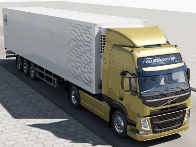 VOLVO FM 2013 With Trailer 3D model
