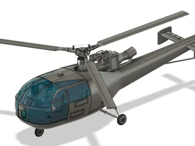 Alouette III Helicopter 3D print model