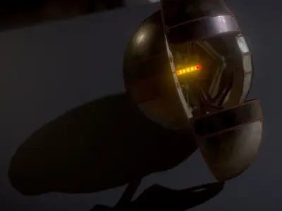 Sphere Bot Rusty Version Low-poly 3D model
