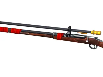 High-precision Sniper Rifle 1 3D Model Low-poly 3D model