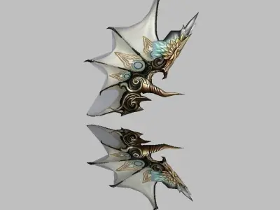 White Wing Low-poly 3D model