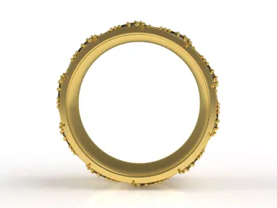 Round Diamond Mens Wedding Band 3D print model