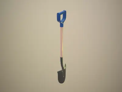 Shovel Low-poly 3D model 8