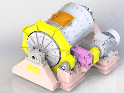 960X1500 Ball mill 3D model