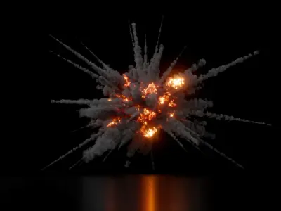 High Resolution Grenade Explosion VDB 3D Model  3D model