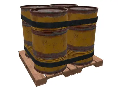 Barrel pallet Low-poly 3D model