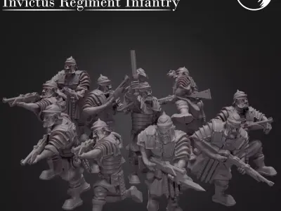Invictus Regiment of Imperial Guarad Infantry Squad 3D print model