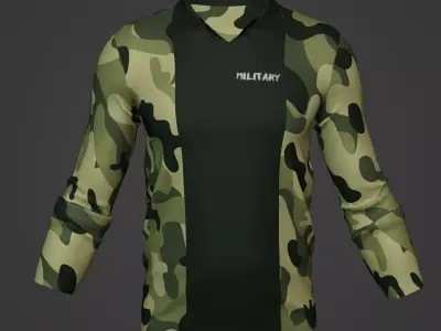 Military Soldier Clothing T-shirt Low-poly 3D model 70