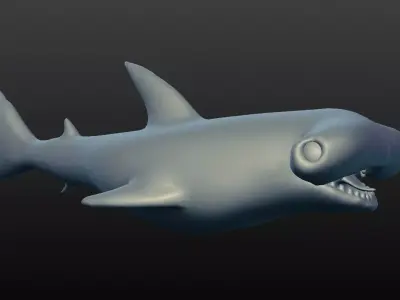 hammerhead shark 3D model buy