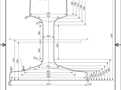 British Standard-EN13674 55E1 rail 3D model