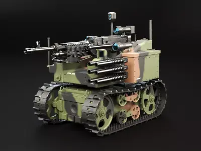 Military Tracked Robot Camo 3D model