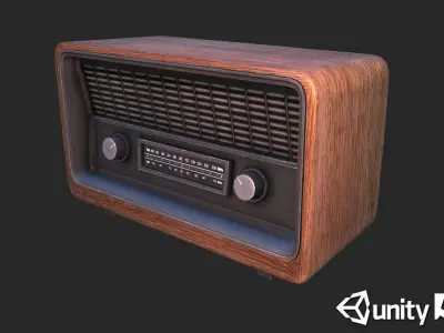 Retro Radio Low-poly 3D model