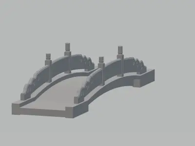 Chinese Stone Bridge 3D Print Model Low-poly 3D model