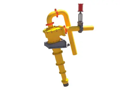 hydrocyclone pipe with valve 3D model