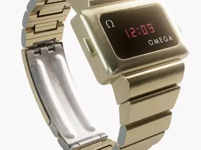 Retro Omega Digital Wristwatch 3D model