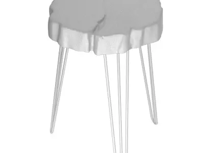 Rustic solid wood coffee side Table Eco Loft style 3D model