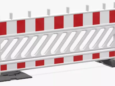 Construction Barrier 02 White 3D model