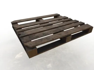 Damaged pallet Low-poly 3D model