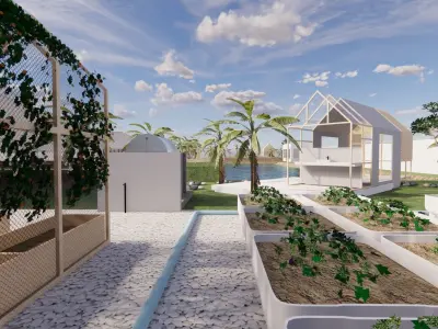 farm site solar Free 3D model