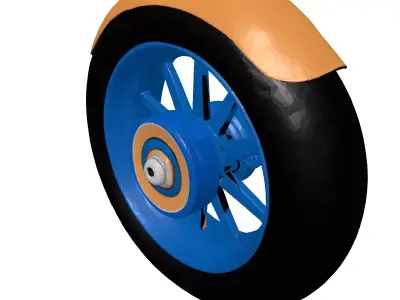 Sport Motorcycle Wheel with Fender 3D model