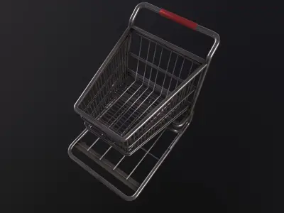 Shopping Cart 3D Model Low-poly 3D model