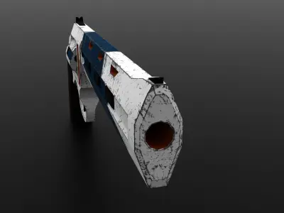 Revolver gun 3D model 2