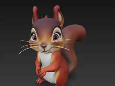 Squirrel Realistic 3D Model Basic - Low Poly Realistic Low-poly 3D model