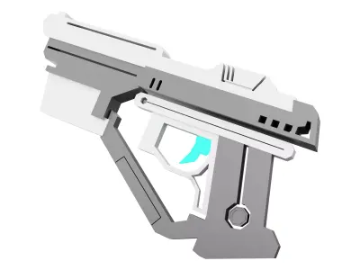 3d space gun from astronomy collection low poly icon 3D model