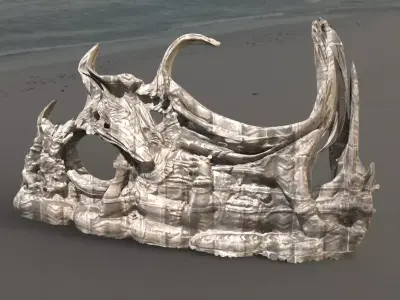 Dragon Stone Ruin Rock Arch 6 3D model