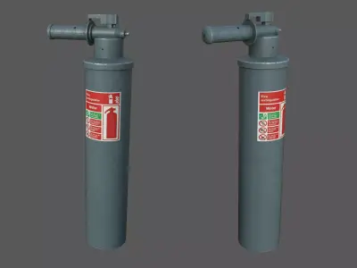 Fire extinguisher - Water H2O Low-poly 3D model