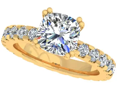 Cushion Stone Ring 3D print model purchase