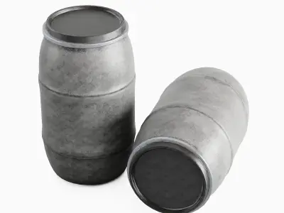 Dirty Plastic Barrel 05 Low-poly 3D model
