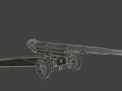 M1918 155mm GPF French Artillery Low-poly 3D model