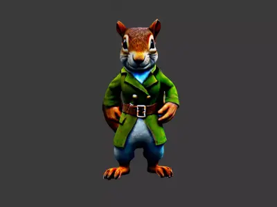 Squirrel Man Low-poly 3D model