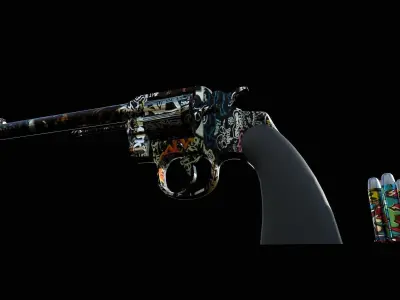 pistol western  Low-poly 3D model