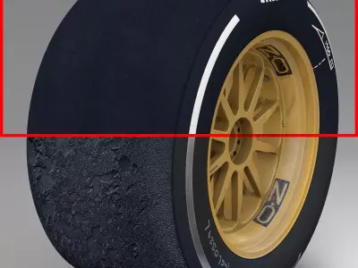 18 inches medium rear tyre Low-poly 3D model