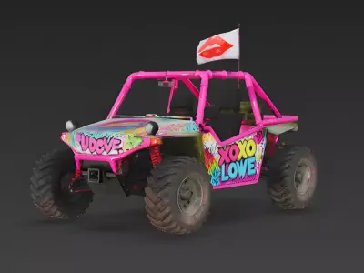 Love Patrol Tactical Humvee 3D Model Low-poly 3D model