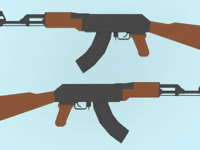 AK47 Assault Rifle Game Ready model Low-poly 3D model