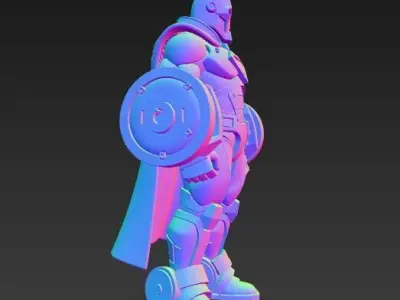 Cyber Hero Armor Retro Sci-Fi 3D Model 3D print model
